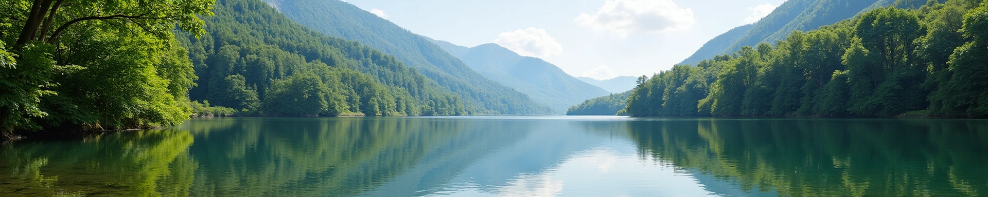 Serene natural landscape with lush greenery and clear water, symbolizing natural wellness